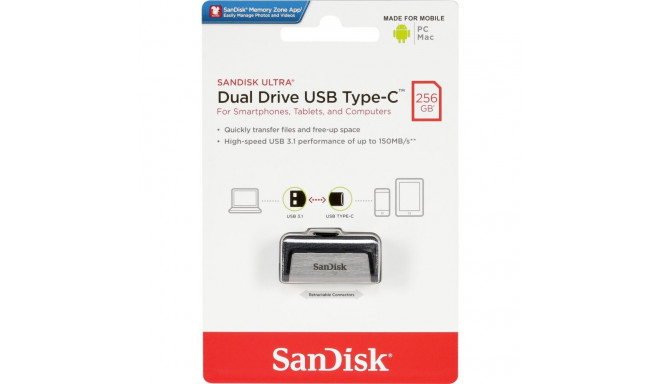 SanDisk 256GB Ultra Dual Drive USB Type-C mälupulk