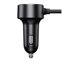 BASEUS car charger USB A + Type C + 2 x cigarette lighter PD 5A 30W C00455300121-00 black