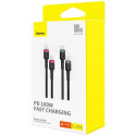 BASEUS cable Type C to Type C PD 5A 100W Cafule 2 pcs 1 m black red and black gray