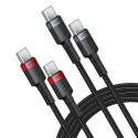 BASEUS cable Type C to Type C PD 5A 100W Cafule 2 pcs 2 m black red and black gray