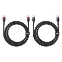 BASEUS cable Type C to Type C PD 5A 100W Cafule 2 pcs 2 m black red and black gray