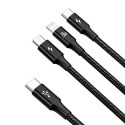 BASEUS cable 3in1 Typ C to Micro USB / Lightning / Type C 20W CAMLT-SC01 1,5 m black