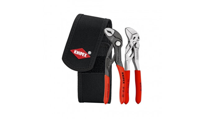 KNIPEX mini pliers set, in tool belt bag, pliers set (red/black, 2 pieces)