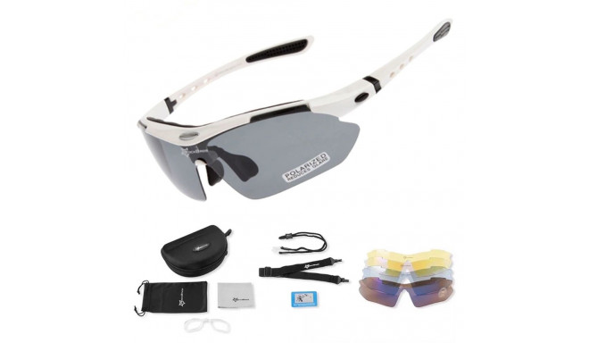 Rockbros 10002 polarizing cycling glasses - white