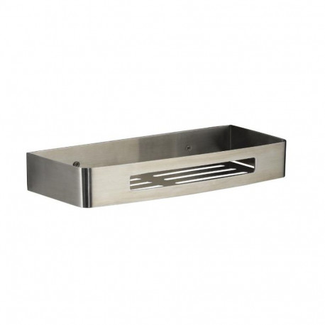 NERVA SHOWER BASKET RECTANGULAR BRUSHED