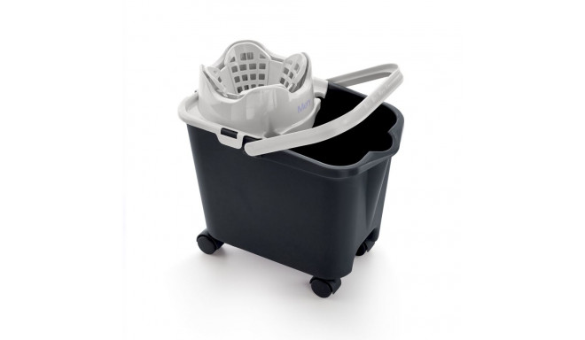MERY Rectangular bucket on wheels 14 ltr with squeezer