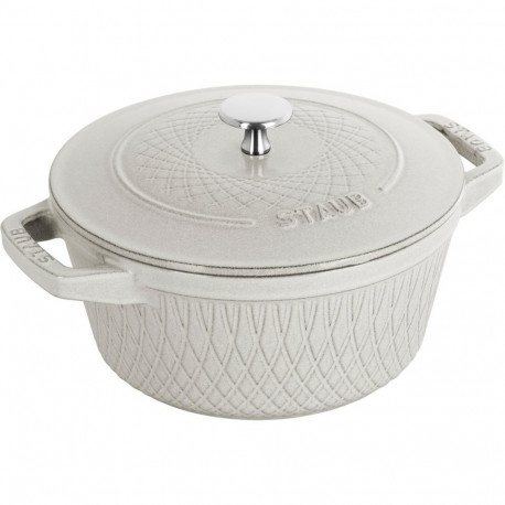 Staub ümmargune malmpott 4 l valge trühvel