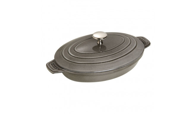 Oval baking dish with lid Staub - Graphite