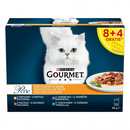 PURINA Gourmet Perle part, kalkun, lambaliha, tuunikala märg kassitoit 12x85 g