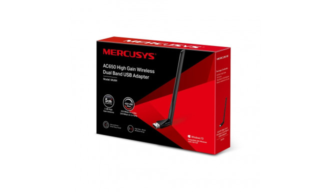 Mercusys AC650 suure võimendusega juhtmevaba kahe sagedusalaga USB-adapter MU6H