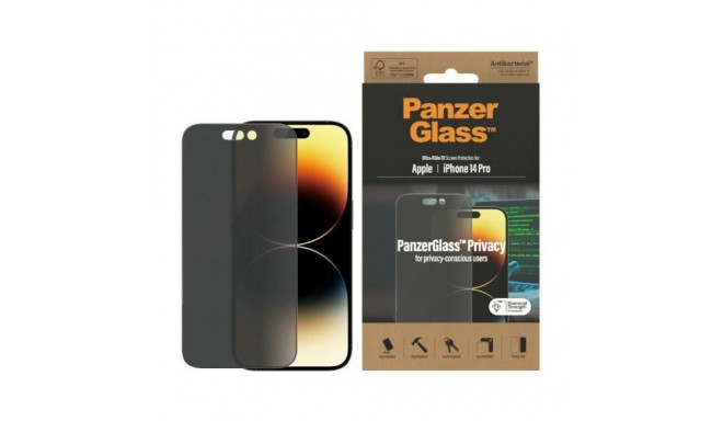 PanzerGlass Ultra-Wide Fit Antibacterial Privacy Tempered Glass for iPhone 14 Pro