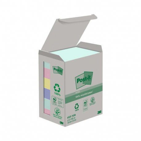 Note paper 76x76mm POST-IT Recycled pastels 6x100 sheets
