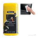 Screen cleaning cloths moistened FELLOWES 100 pcs in a jar