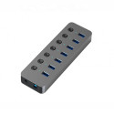 Adapter USB A 3.0 - 7 x USB 3.0 with switches