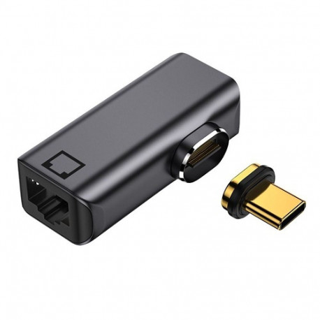 Magnetic USB Type-C - RJ-45 Adapter, 100/1000Mb