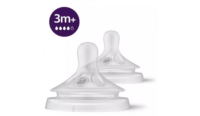 Philips Avent Natural Response pudeļu silikona knupīši  vidēja plūsma  3m+ (2 gab.) SCY964/02