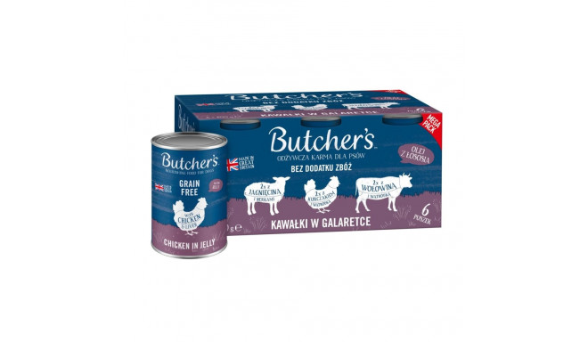 BUTCHER'S Original Mega pack mix pieces in jelly - wet dog food - 6 x 400g