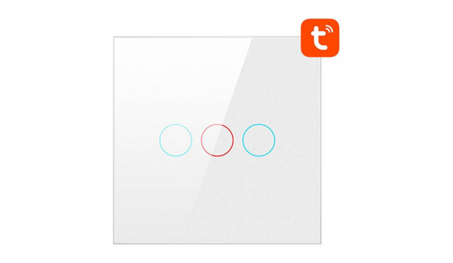 Smart Light Switch ZigBee Avatto LZTS02-EU-W3 3 Way No Neutral TUYA (white)
