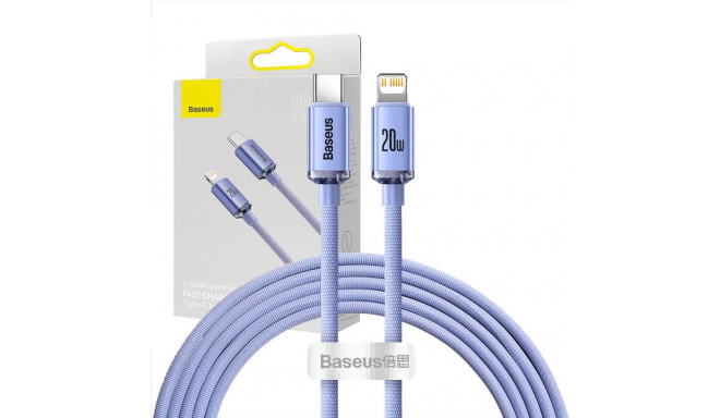 Baseus Crystal cable USB-C to Lightning, 20W, PD, 2m (violet)