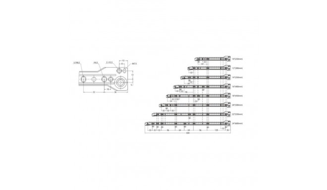 RUNNER SLIDES FGV 350mm valge 2 tk