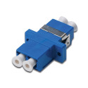 Optical coupler, duplex, LC to LC, singlemode, ceramic sleeve OS2, polymer housing, incl. screws