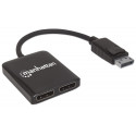 Manhattan 207768 Rozdzielacz Splitter Display Port 1x2, 4K 30Hz, UHD, Hub MST_