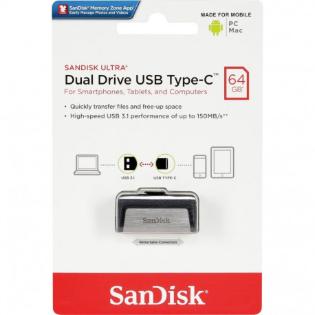 SanDisk 64GB Ultra Dual Drive USB Type-C mälupulk