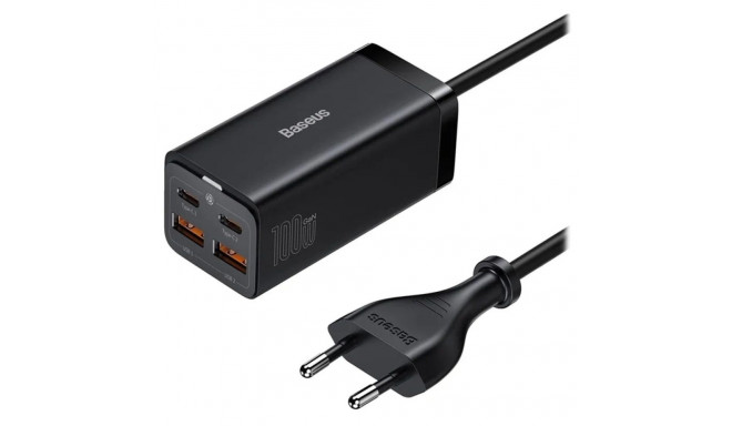 Baseus GaN3 Pro 2xUSB-C + 2xUSB wall charger  100W (black)