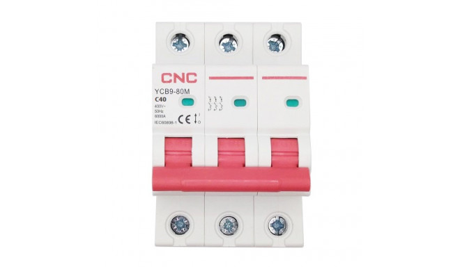 Miniature Circuit Breaker, 3P, 40A, Class C, 6kA