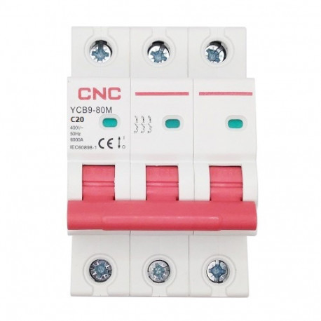 Miniature Circuit Breaker, 3P, 20A, Class C, 6kA