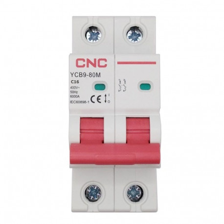 Miniature Circuit Breaker, 2P, 16A, Class C, 6kA