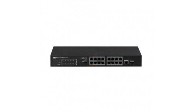 PoE hub 100Mbps 16 ports+1G uplink + 1SFP, PoE up to 250, Hi-PoE