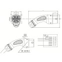 Electric car plug Duosida Type 2 (Female), 32A, 3-phase