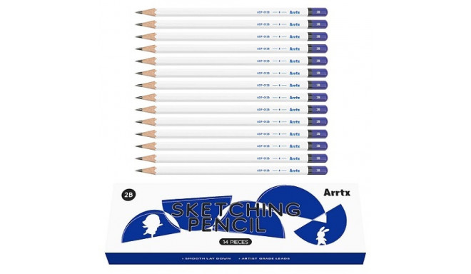 Drawing Sketch Pencil Set ARRTX 2B, 14pcs