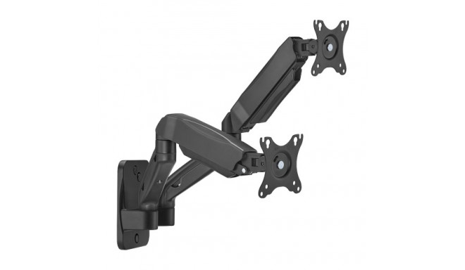 Spring wall mount for two 17"-32" monitors, black