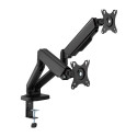 Spring mount for two 17"-32" monitors, black