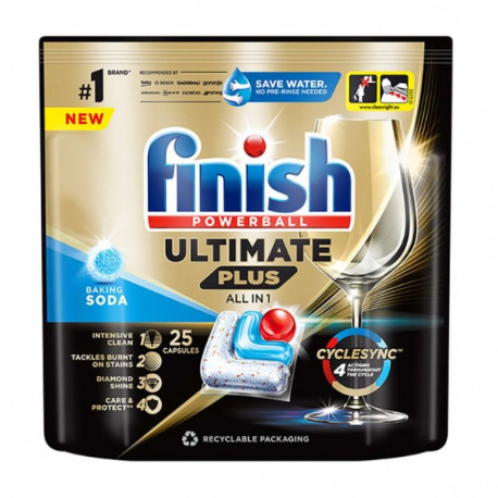 Nõudepesumasina tabletid FINISH Ultimate PLUS Baking soda 25tk