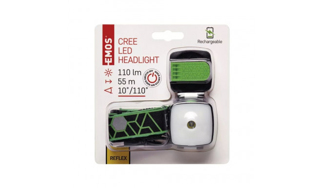 CREE+SMD LED Rechargeable Headlamp,110 lm,55m,Li-Pol 850mAh