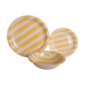 Tableware Home ESPRIT Red Stoneware Stripes Mediterranean 26,5 x 26,5 x 3 cm 18 Pieces