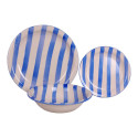 Tableware Home ESPRIT Red Stoneware Stripes Mediterranean 26,5 x 26,5 x 3 cm 18 Pieces