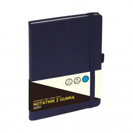 Kaustik raamatköites A5 GRAND ruuduline kummikinnitusega 80 lehte tumesinine