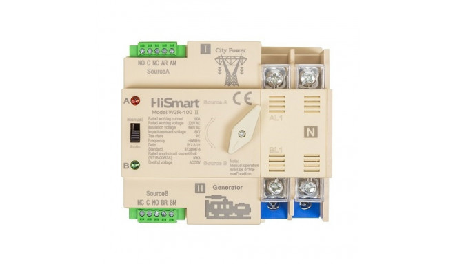 Automatic switch HiSmart W2R-2P 220V 100A