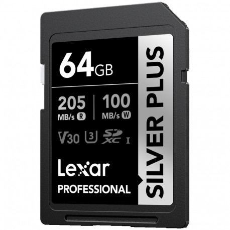 Lexar SDXC-mälukaart Professional SILVER Plus 1066x UHS-I/U3/4K R255/W135 (V30) 64GB