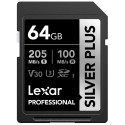 LEXAR SDXC PROFESSIONAL SILVER PLUS UHS-I/U3/A2/4K R205/W100 (V30) 64GB