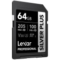 LEXAR SDXC PROFESSIONAL SILVER PLUS UHS-I/U3/A2/4K R205/W100 (V30) 64GB