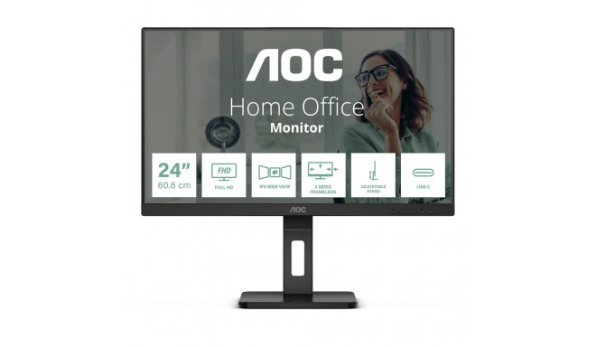 "61cm/24"" (1920x1080) AOC Pro-line 24P3CV 16:9 FHD IPS 4ms 75Hz HDMI DP USB-C Speaker Pivot Black"