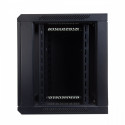 Wall mount cabinet 19 9U 501/600/450mm, glass door, black (RAL 9004)