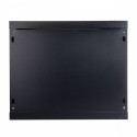 Wall mount cabinet 19 9U 501/600/450mm, glass door, black (RAL 9004)