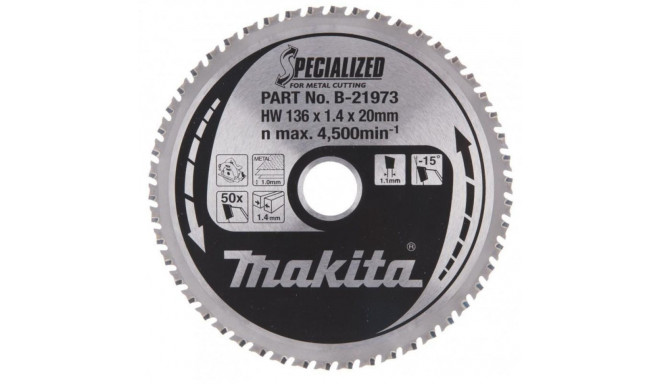 makita metalli lõikeketas 136x20x1.4 50T -15°