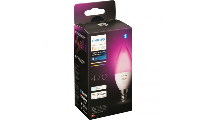 Philips Hue White and Color Ambiance LED-nutikas lamp, E14, 470 lm